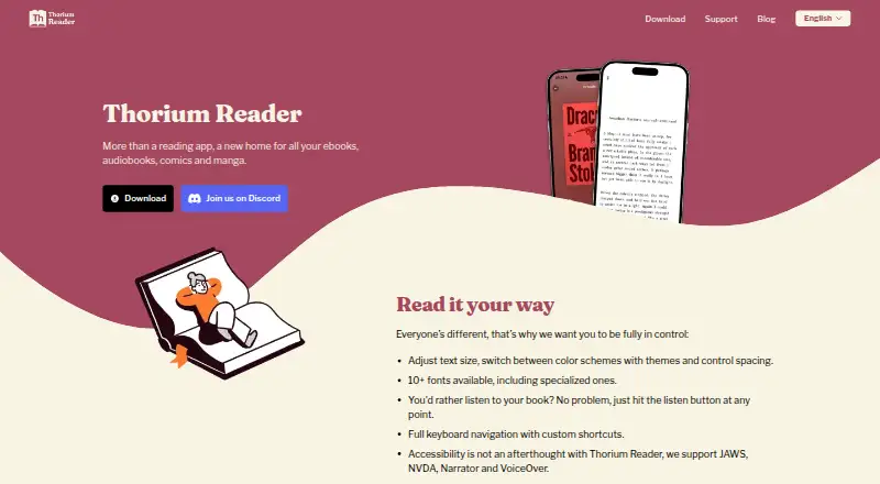 The Thorium Reader homepage