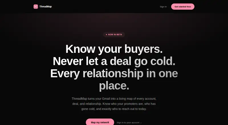The ThreadMap homepage