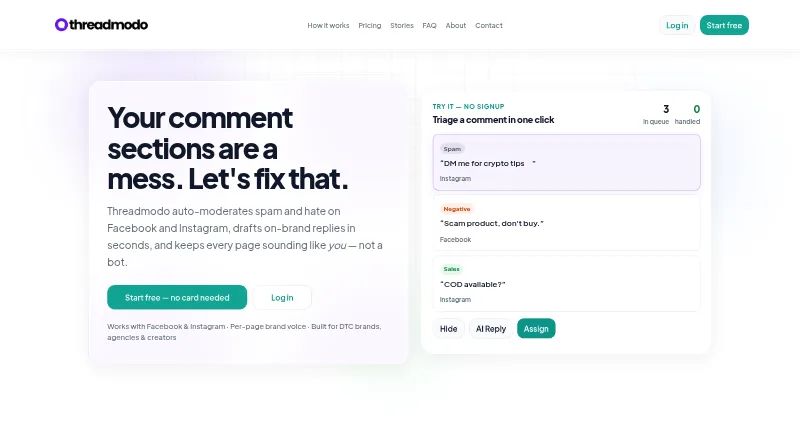 The Threadmodo homepage