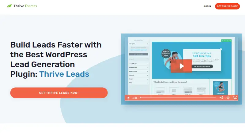 The Thrive Leads homepage