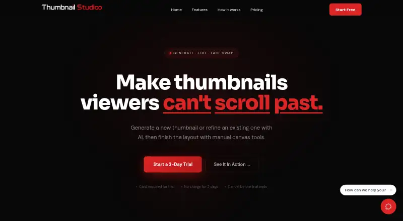 The Thumbnail Studioo homepage
