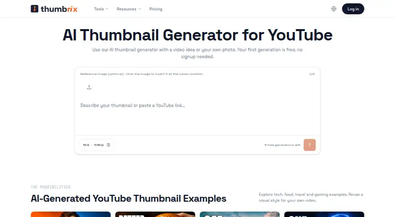 The Thumbrix homepage