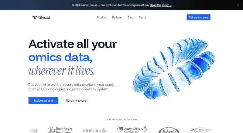 The TileDB Cloud homepage
