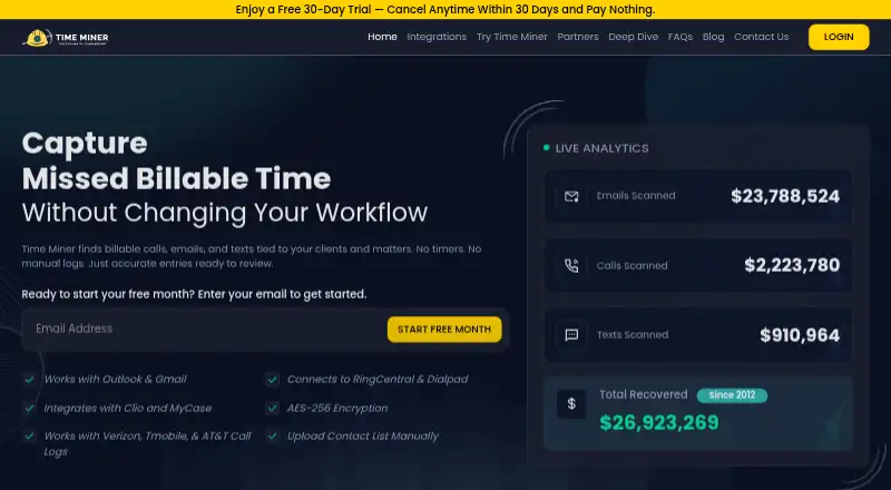 The Time Miner homepage