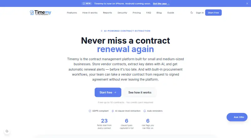 The Timemy homepage