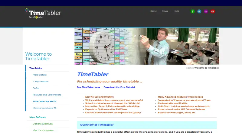 The TimeTabler homepage