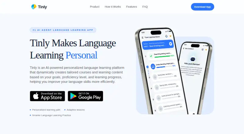 The Tinly homepage