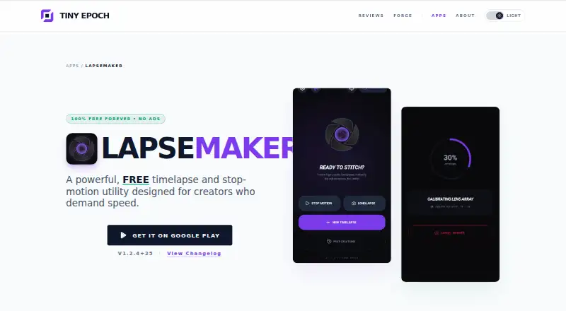 The LapseMaker homepage