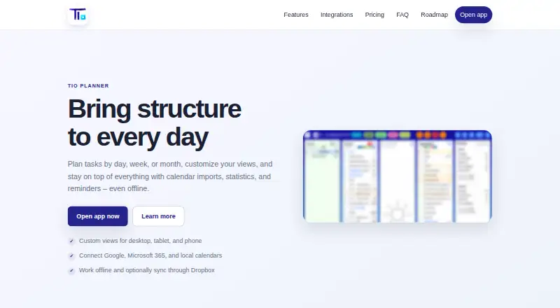 The TIO homepage