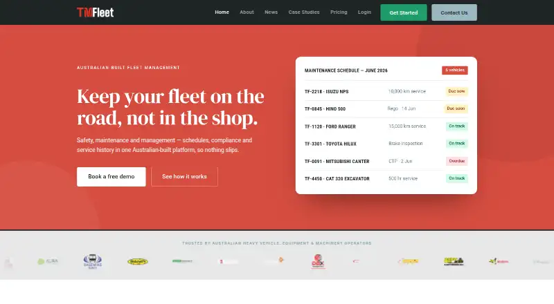 The TMFleet homepage