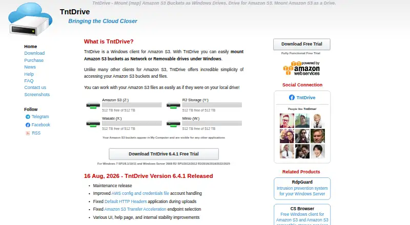 The TntDrive homepage