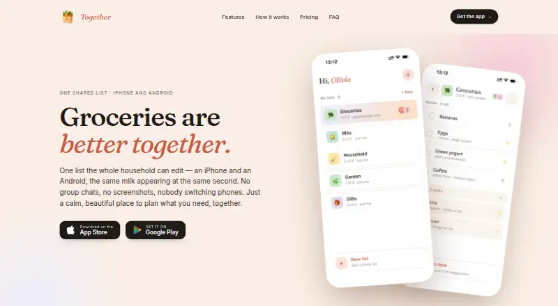 The Together homepage