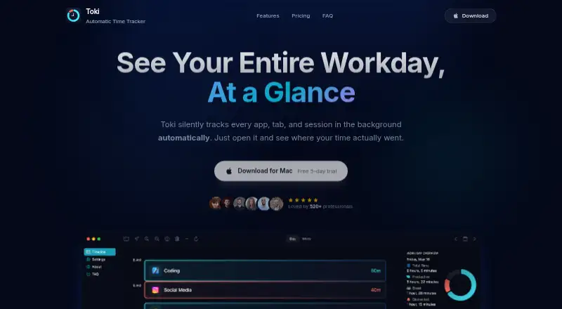 The Toki homepage
