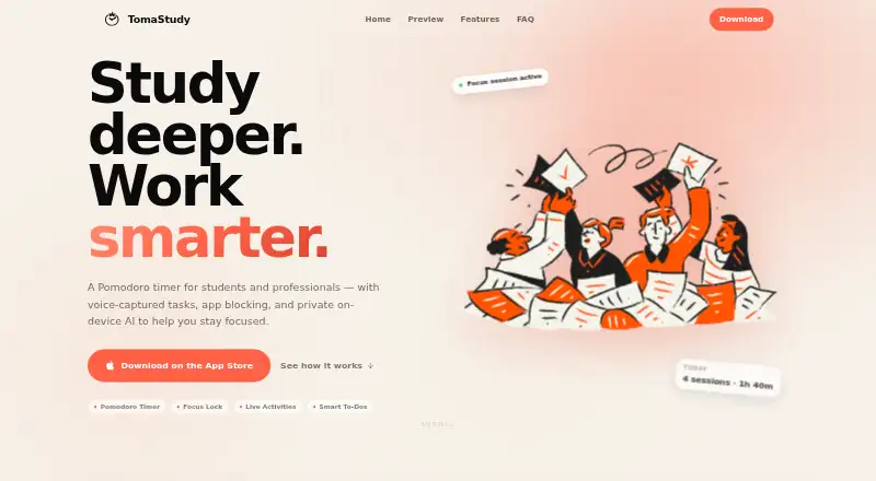 The TomaStudy homepage