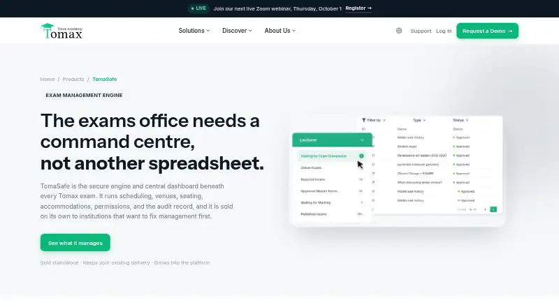 The TomaSafe homepage