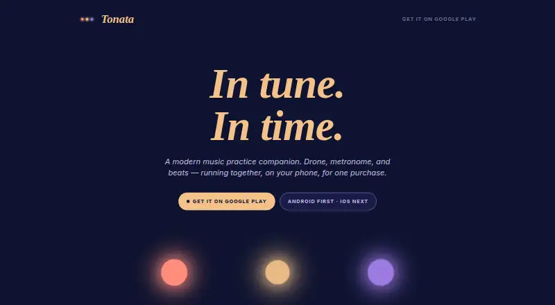 The Tonata homepage