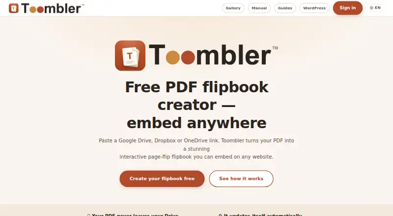The Toombler homepage