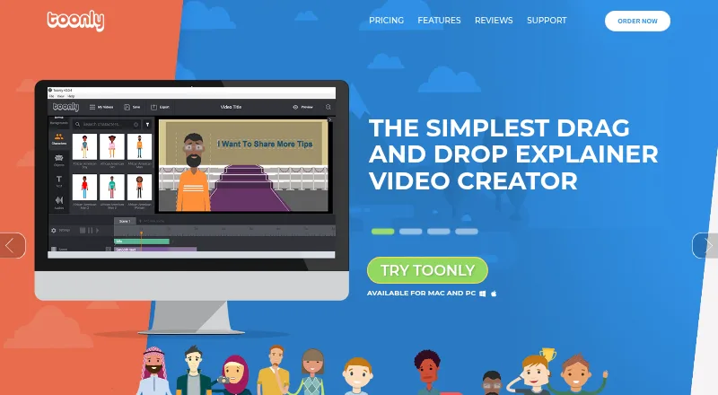 The Toonly homepage