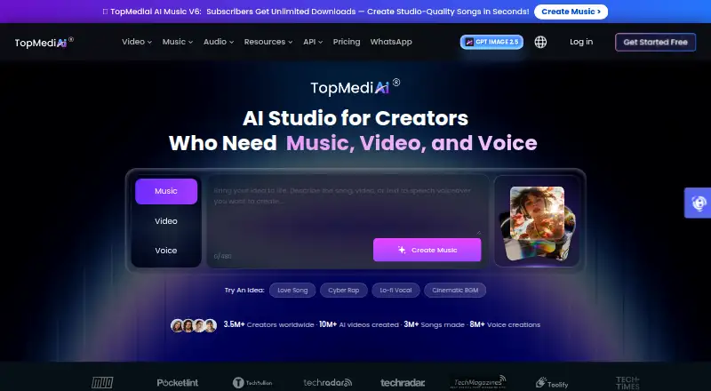 The TopMediai Background Remover homepage