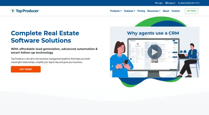 The Top Producer homepage