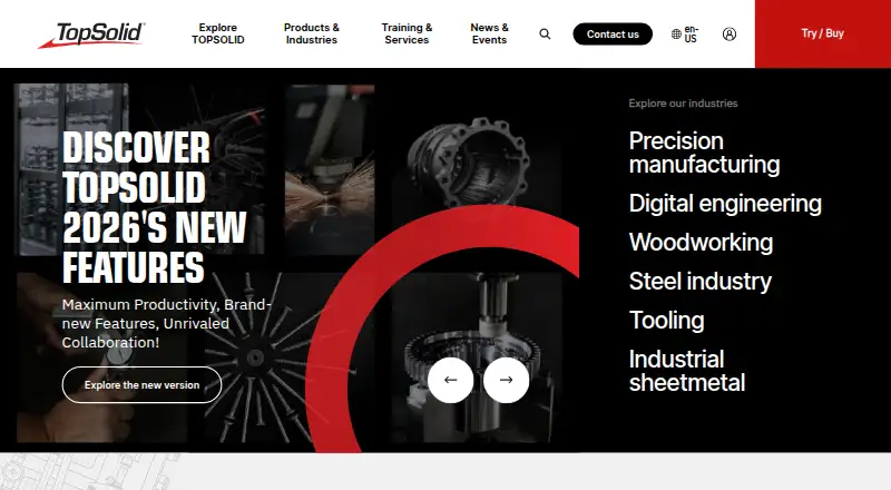 The TopSolid'Design homepage