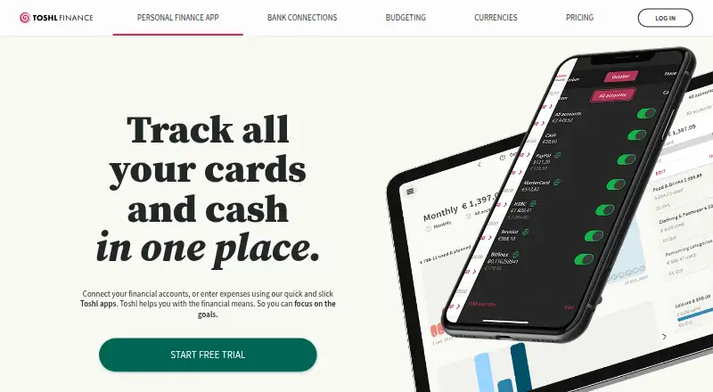 The Toshl Finance homepage
