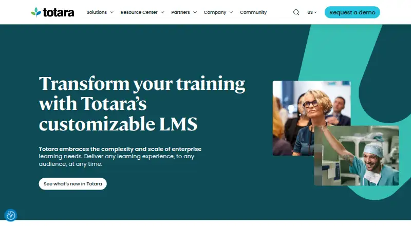 The Totara Learn homepage
