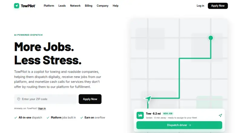The TowPilot homepage
