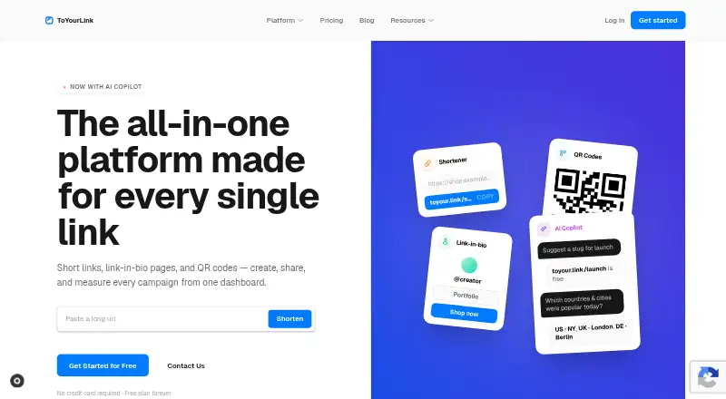 The To Your Link homepage