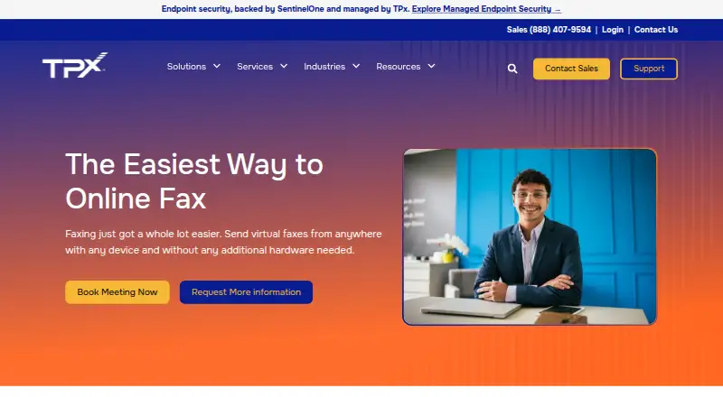 The TPx Virtual Fax homepage
