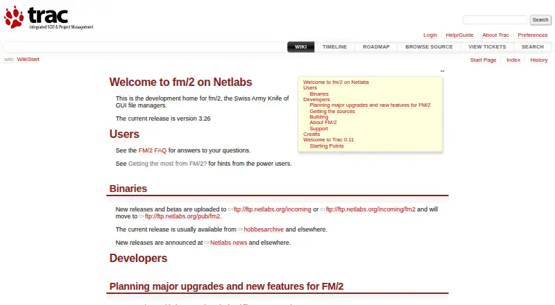 The FM/2 homepage
