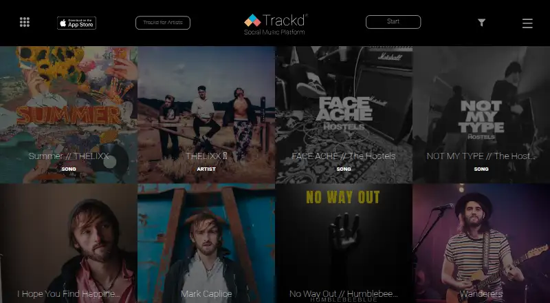 The Trackd homepage