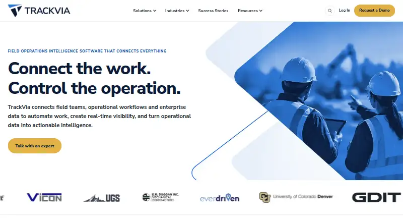 The TrackVia homepage