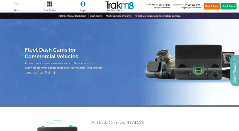 The Trakm8 Fleet Video homepage