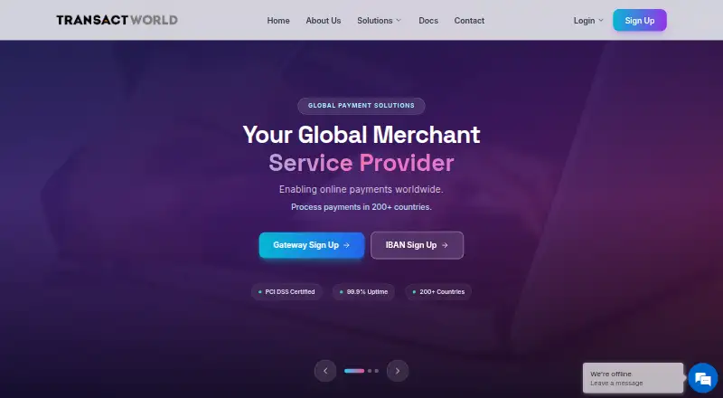 The TransactWorld homepage