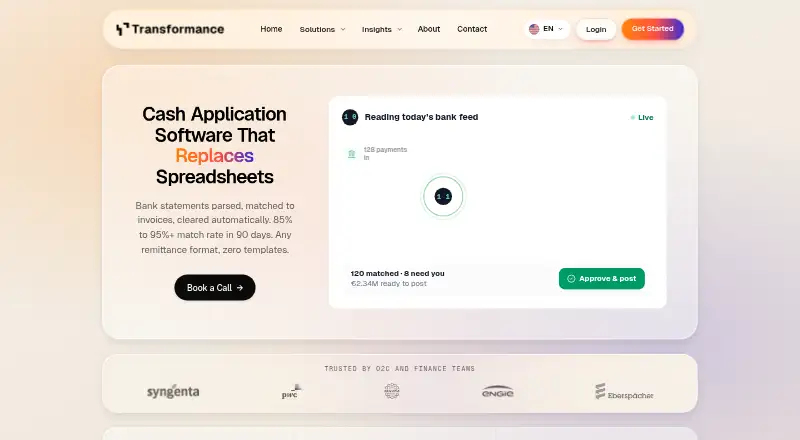 The Transformance ClearMatch homepage