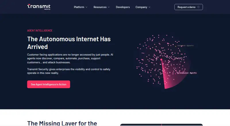 The Mosaic by Transmit Security homepage
