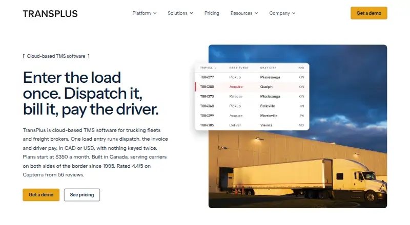 The TransPlus homepage
