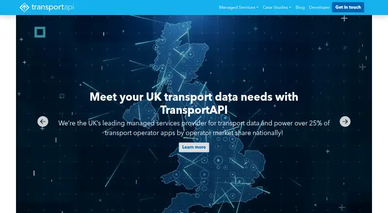 The TransportAPI homepage