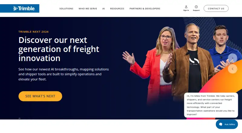 The Trimble ELD homepage