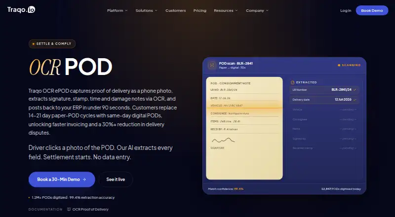 The Traqo OCR ePOD homepage