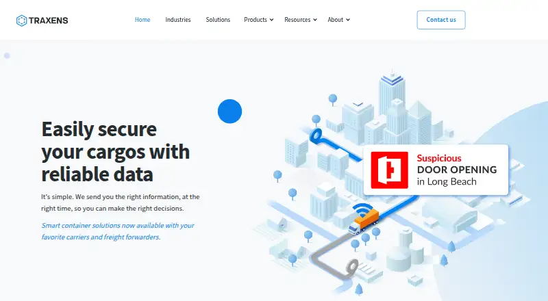 The Traxens homepage