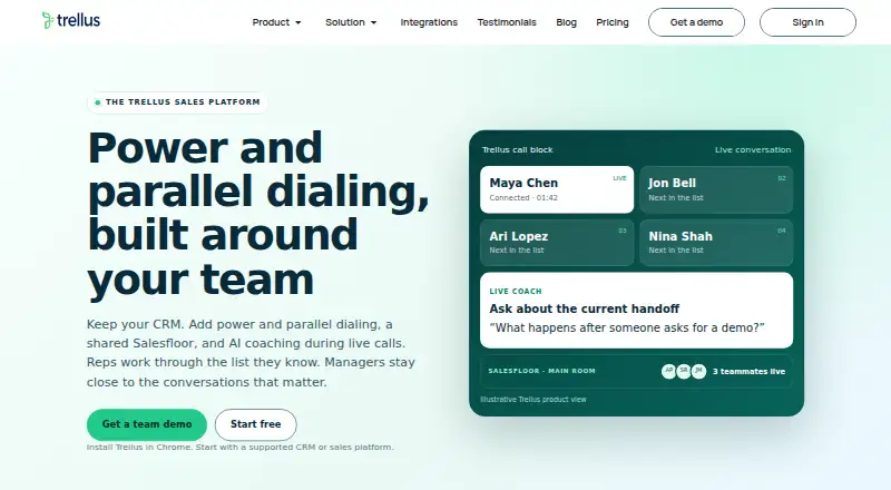 The Trellus homepage