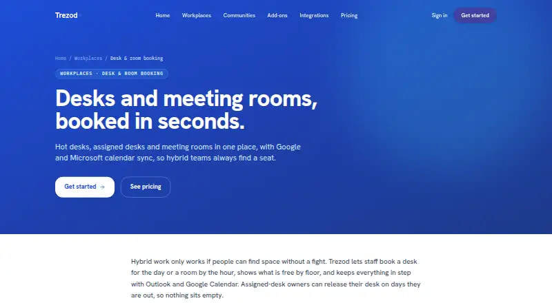 The Trezod homepage