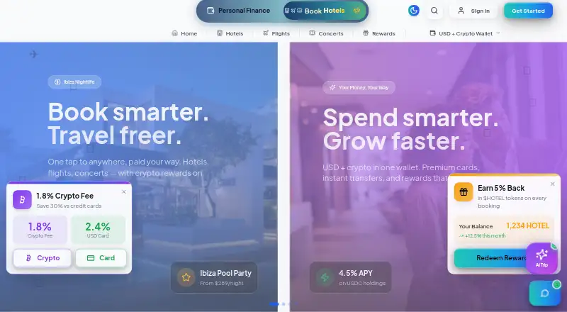 The Tripology AI homepage