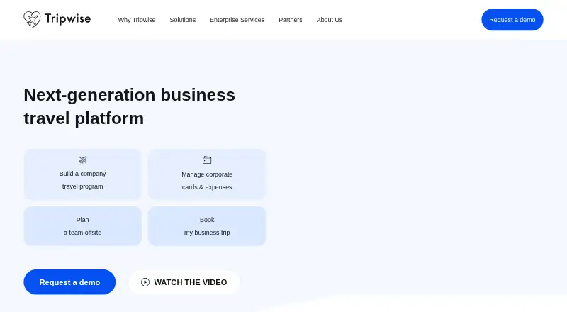 The Tripwise homepage