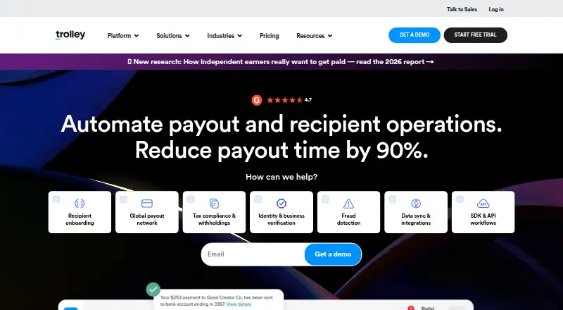 The Trolley homepage