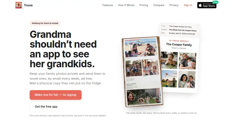 The Trove homepage