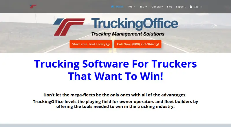 The TruckingOffice homepage