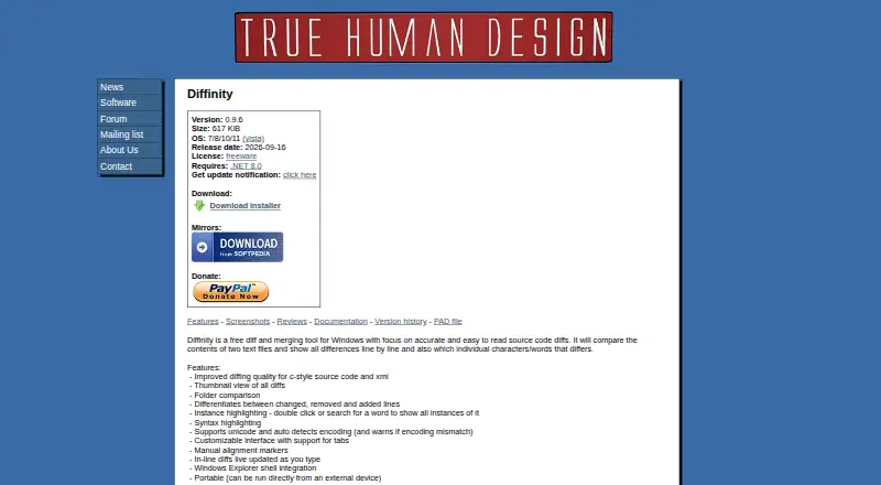 The Diffinity homepage